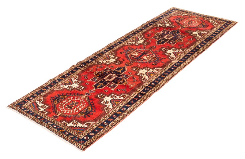3'8" x 10'2" Vintage Hand-knotted Runner Rug Traditional Oriental Wool Carpet gallery