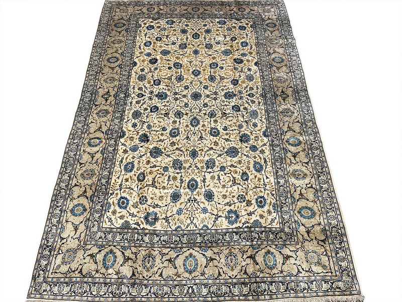 SUPER FINE KESHAN CARPET HAND MADE EASTERN WOOL RUG BY ESFANIAN 14'9" X 9'8" gallery