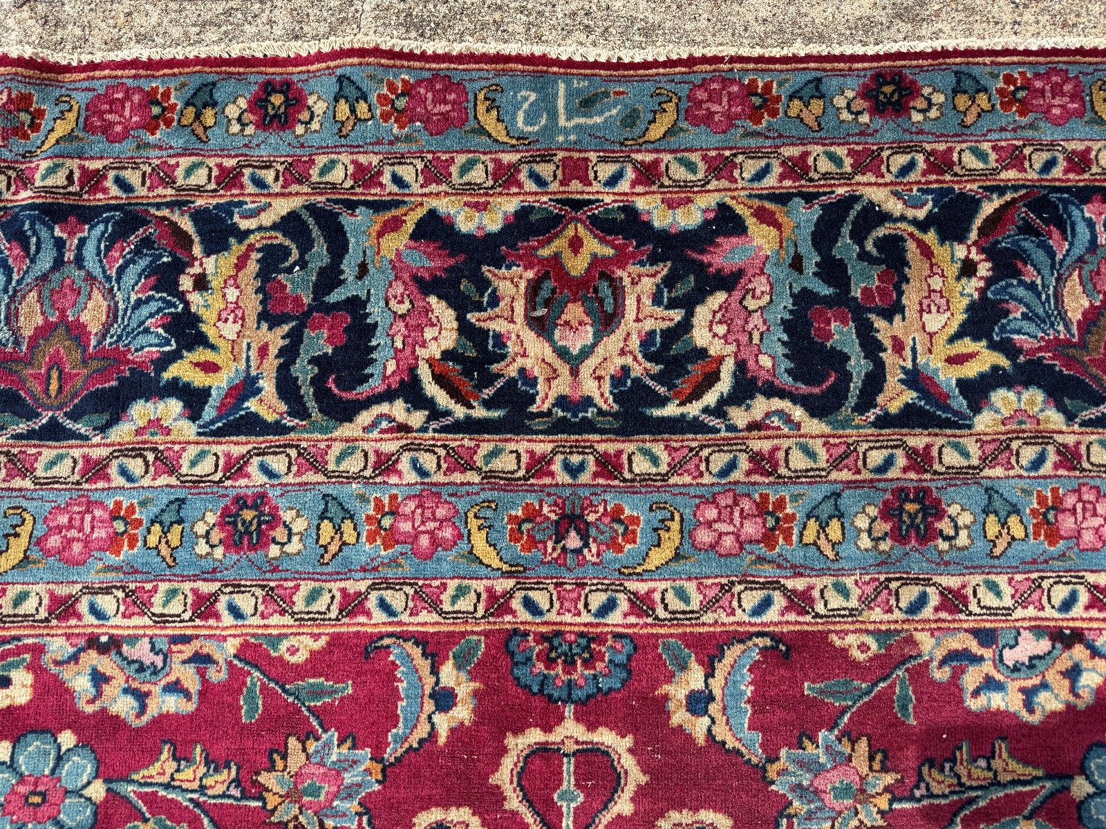 9x12 COLORFUL ANTIQUE RUG SIGNED VINTAGE ORIENTAL handmade hand-woven fine old gallery
