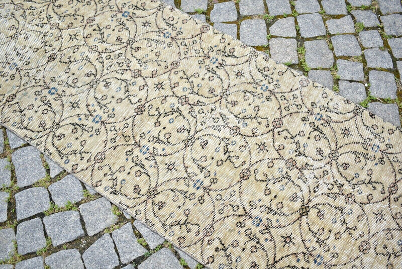 Turkish Rug 29'' x 79'' Vintage Muted Dye Rug Hand Knotted Rug Oushak Runner Rug gallery