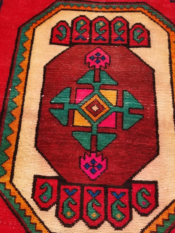 Distressed Vintage Traditional Handmade Afghan Wool Multicolor Rug 306x98cm gallery
