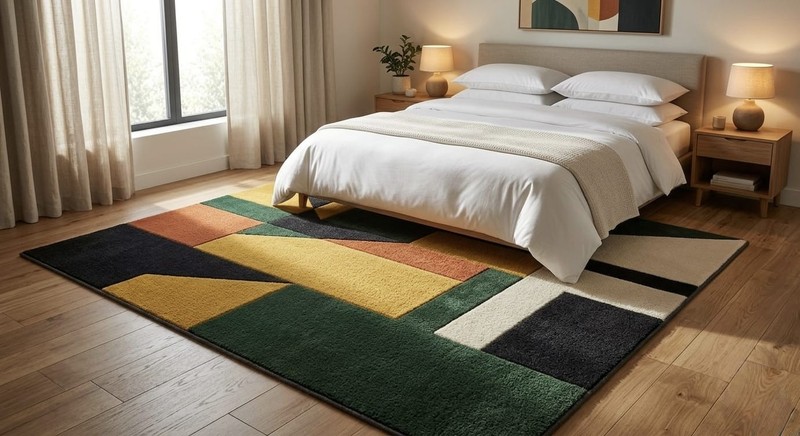 Modern Geometric Area Rug | Luxury Soft Carpet | Living Room Bedroom Floor Mat | gallery