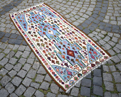 Vintage Senneh Rug 34” x 69” Kurdish Woven Senneh Rug Home Decor Wool Rug
