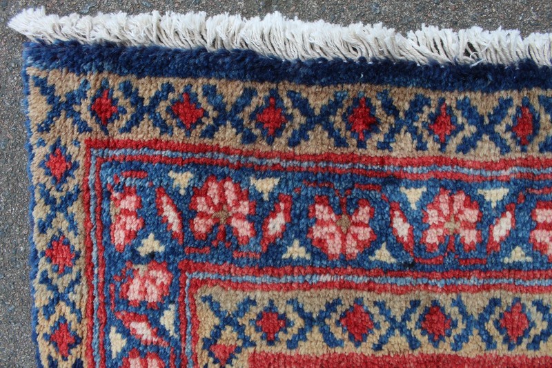Vintage Hand Made Traditional Oriental Wool Blue Large Rug 263x141cm gallery