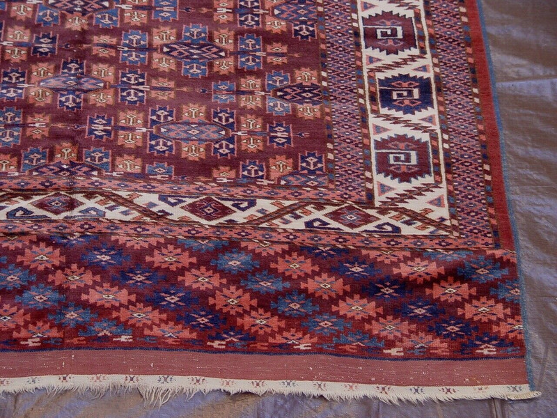 Antique Turkman Yomud Tribe with Kepse Gul Design Main Rug 6'3" x 10'8" gallery