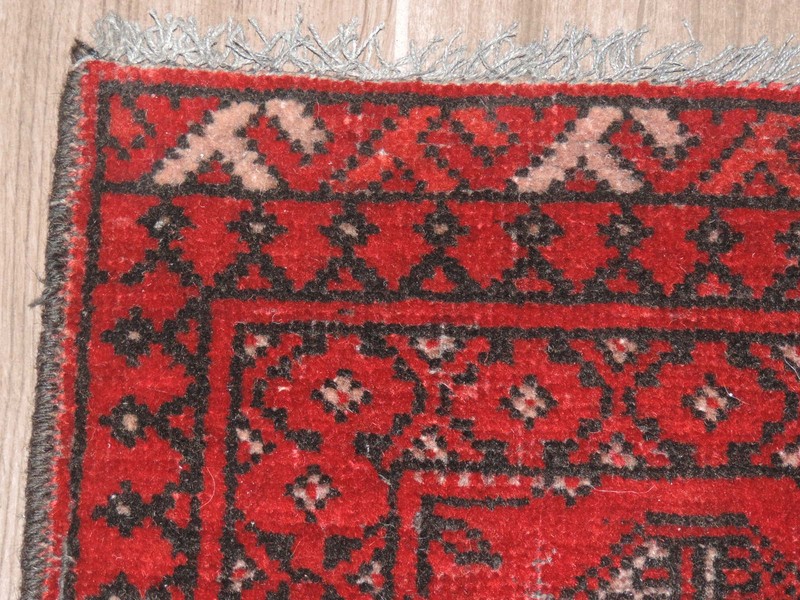 18" x 22" Handmade Afghan Bokharra Wool Rug gallery