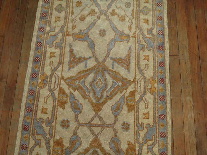 Modern Unique Turkish Oushak Ushak Rug Runner 2'8''x16'8'' gallery
