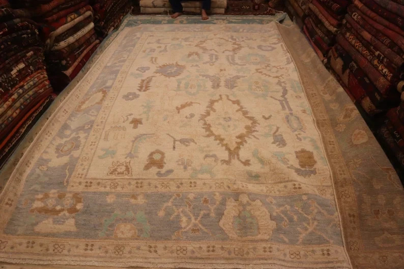 245 X 290 CM Stunning Natural Vegetable Dye Contemporary Oushak Turkoman Carpet gallery