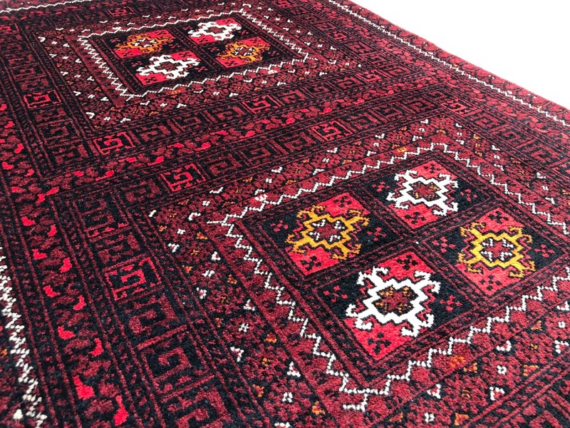 Vintage Turkmen Parda Rug 2'6x3'10 ft Afghan Hand Knotted Wool Tribal Accent rug gallery