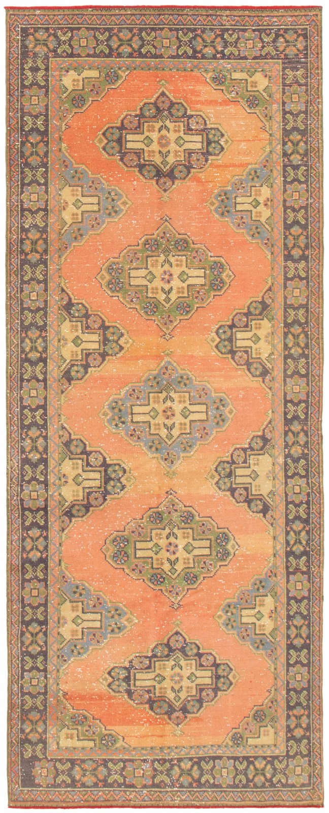 Vintage 4'3" x 11'6" Traditional Hand Knotted Vegetable Dye Wool Area Rug gallery
