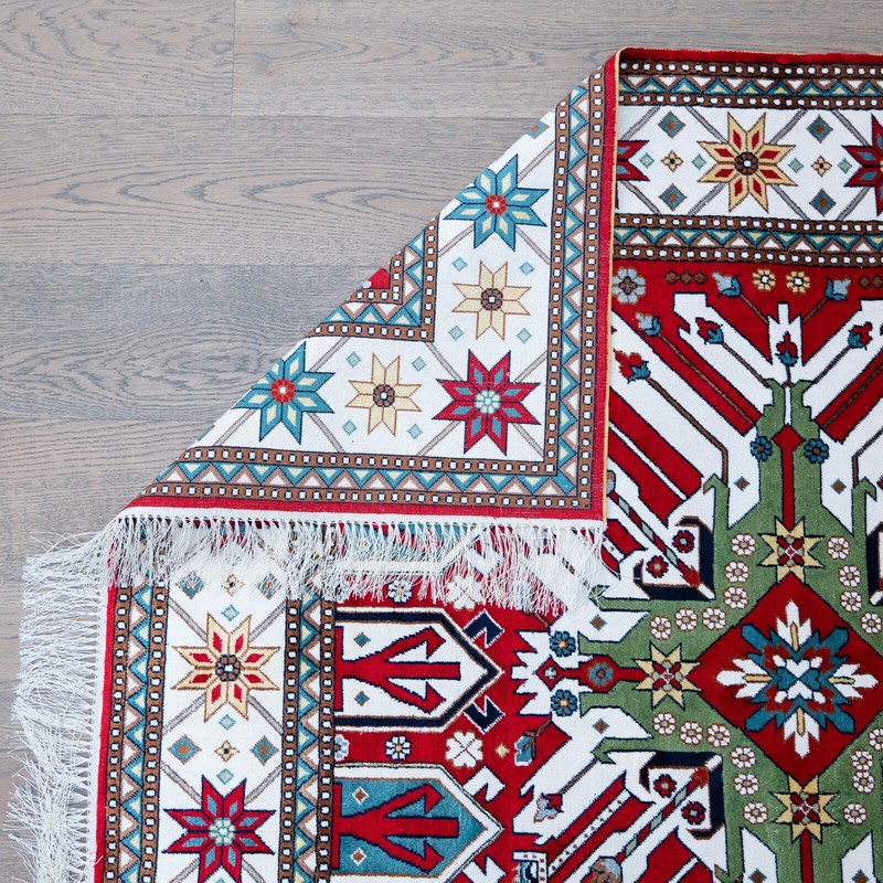 "Chelebi" Raspberry red silk carpet gallery