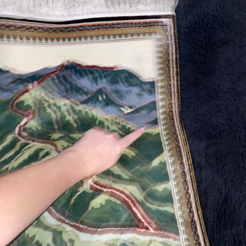 Chinese Great Wall Silk Hanging, Handmade, Great Wall Of China, Rug Tapestry gallery