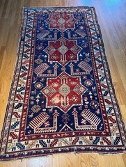 Charming Antique Caucasian Kazak Wonderful Collectors Grade Piece C.1900 7’4×4’1