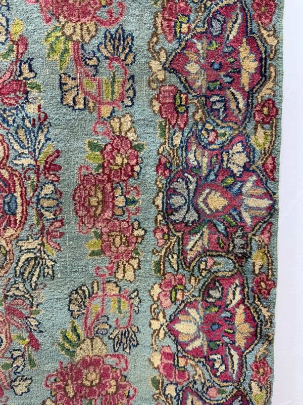 Vintage Beautiful Hand Knotted Distressed Low Pile Oriental Kerrmann Wool Rug gallery