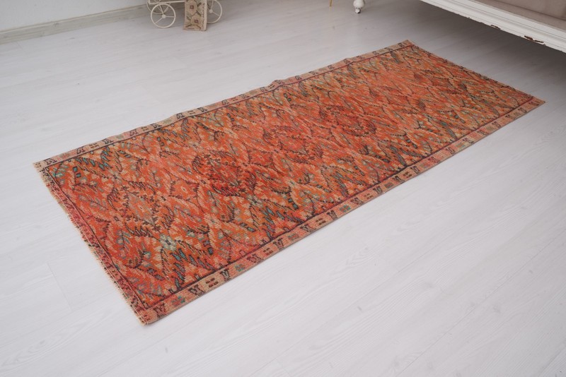 Turkish Vintage Small Rug 3x6 Handmade Muted Organic Carpet Wool Runner,507 gallery