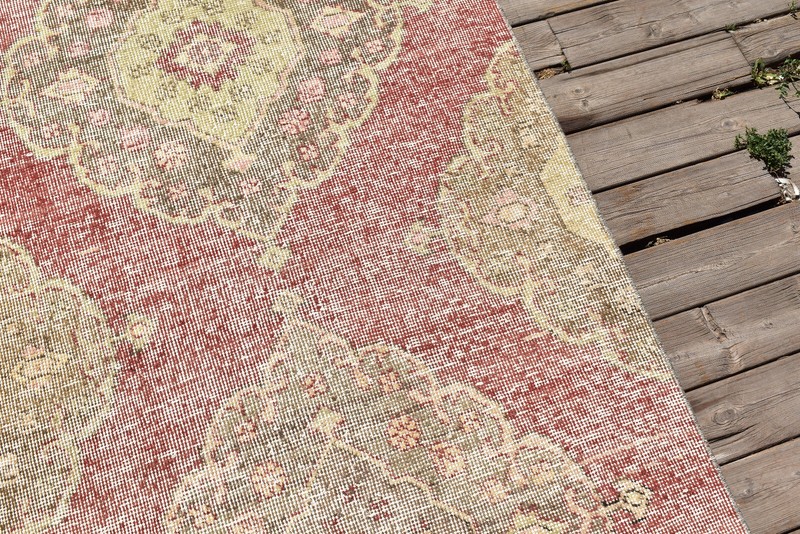 Turkish Rug 2x12 Size Oushak Natural Wool Runner Vintage Kitchen Carpet gallery