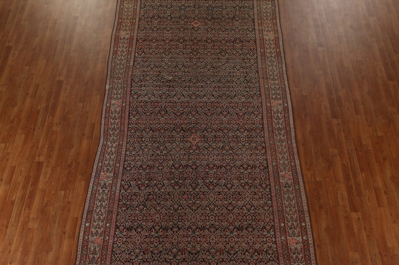 Pre-1900 Malayer Vegetable Dye Handmade Antique Rug 7x16 Traditional Wool Carpet gallery