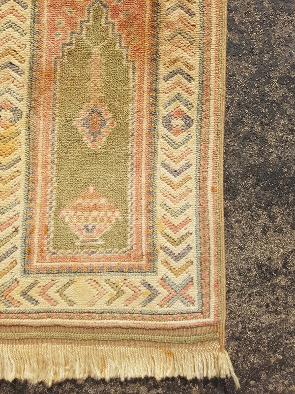 Vintage Hand Made Traditional Rug Epic Oriental Wool Multicolor Carpet 52x32 cm gallery