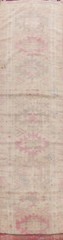 Muted Geometric Oushak Oriental Hand-knotted 13 ft Runner Rug Wool Carpet 3×13
