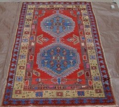 4’3″ x 7′ ANTIQUE KURDISH TRIBAL HAND KNOTTED WOOL ORIENTAL RUG CLEANED