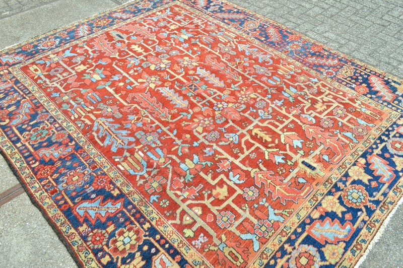 GORGEOUS ANTIQUE 1890'S ALL OVER RARE SIZED SERAPI HERIZ REGION RUG ***wws*** gallery