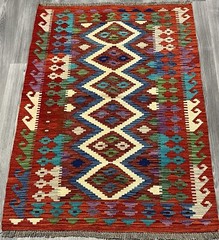 Vintage Kilim Traditional Hand Made Oriental Wool Kilim 5ftx3.2ft 148cmx101cm