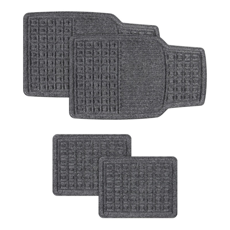 Universal Fit Charcoal Auto Mats Antimicrobial 4 Pack Heavyweight Rubber Base US gallery