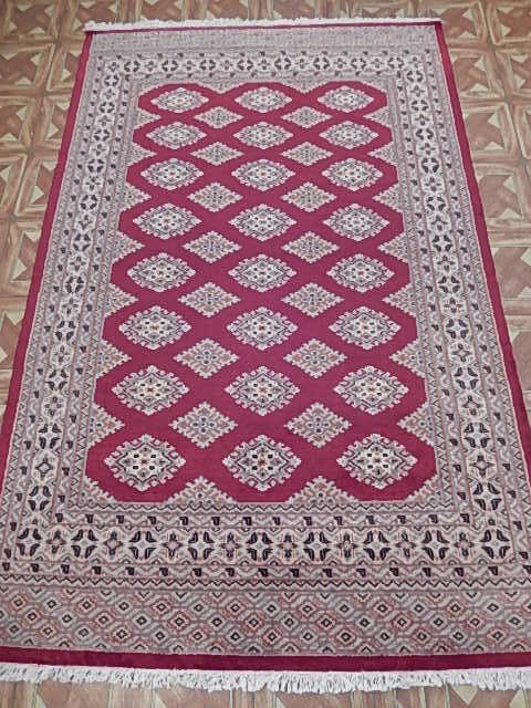 Traditional Inspired Rug (4x6 ) Blood Red Plush feel Handmade Rug B-78153