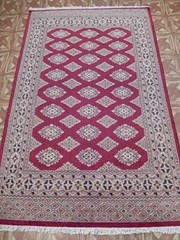Traditional Inspired Rug (4×6 ) Blood Red Plush feel Handmade Rug B-78153