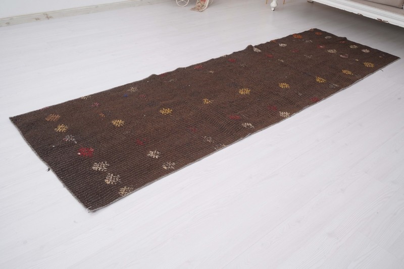 3x8 Neutral Kilim Vintage Oushak Runner Rug Turkish Carpet Traditional Rug 195 gallery