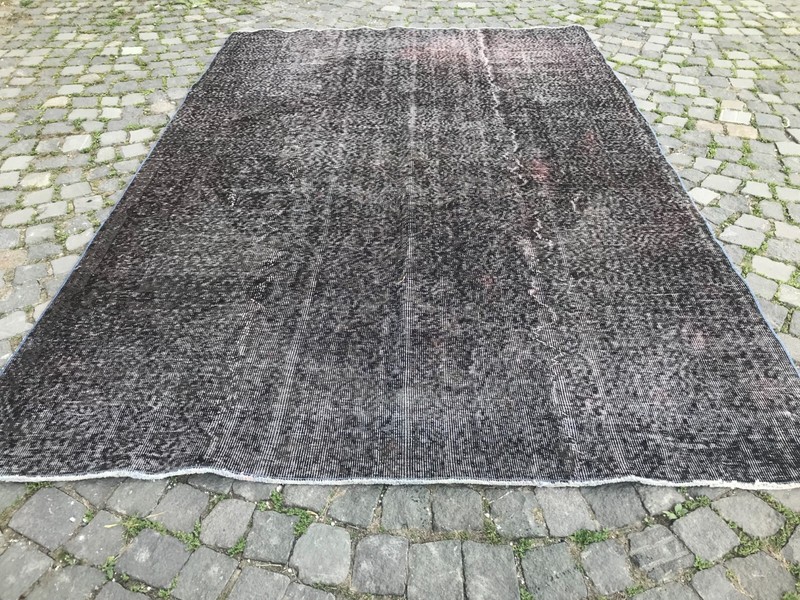 Turkish Antique Overdyed Bohemian Area Oushak rug Vintage Rug Handmade Wool rug gallery