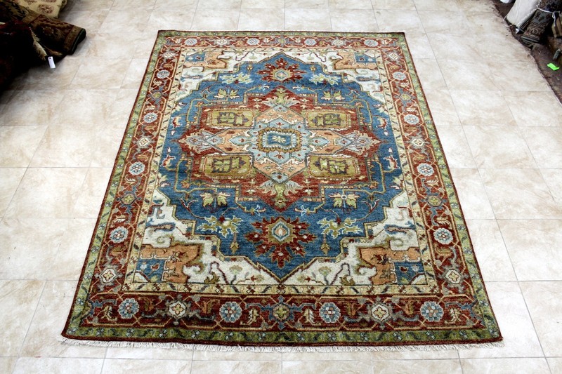 8X10 MASTERPIECE MINT HAND KNOTTED VEGETABLE DYE HERIZZ SERAPI WOOL TURKISH RUG gallery