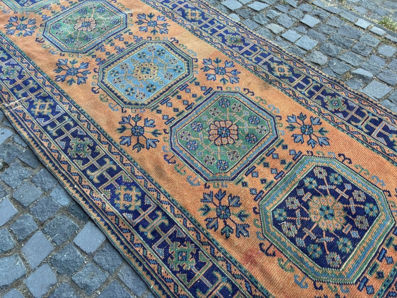 Bohemian rugs, Runner rug, Handmade, Turkish rug, Vintage, Wool | 4,4 x 11,4 ft gallery
