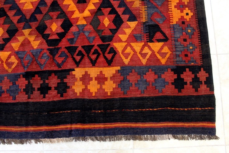 8X13 MAGNIFICENT MINT HAND KNOTTED VEGETABLE DYE DOUBLE SIDED SHIRAZI KILIM RUG gallery