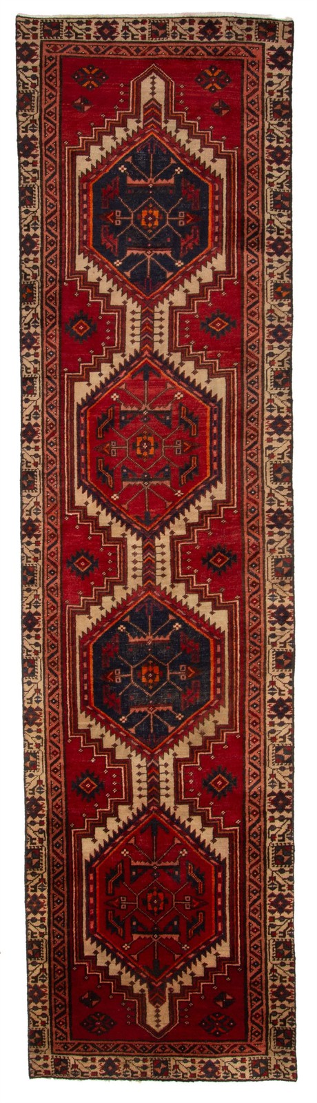 2'8" x 11'1" Vintage Hand-knotted Runner Rug Traditional Oriental Wool Carpet gallery
