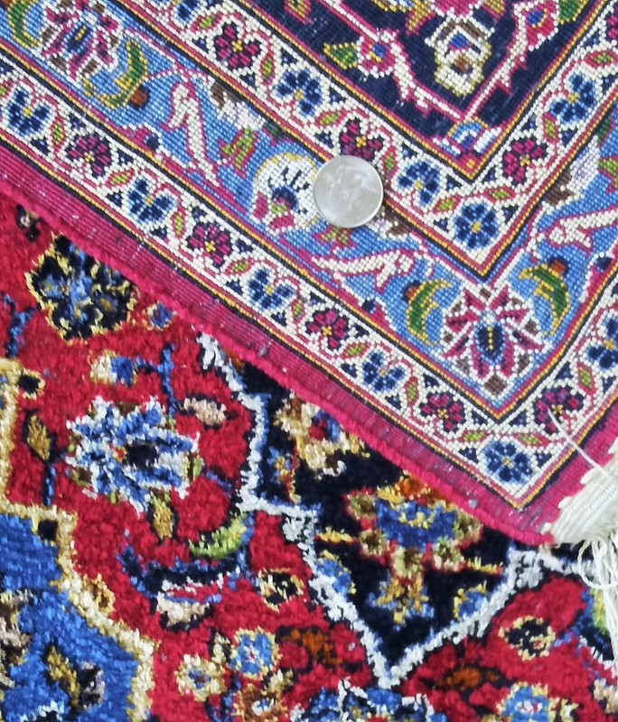 ANTIQUE FINE GENUINE MIDDLE EASTERN 100% SILK HANDMADE RUG 95 X 60" gallery