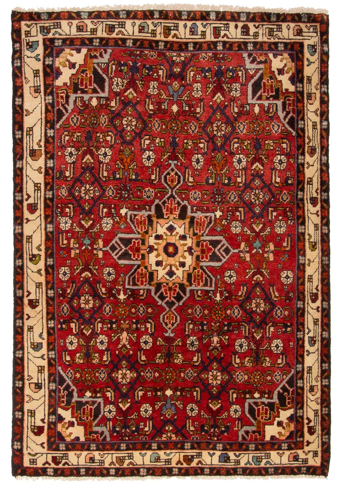Vintage 3'7" x 5'2" Traditional Hand Knotted Vegetable Dye Wool Area Rug gallery
