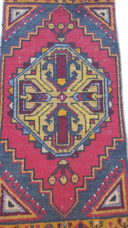 ANTİQUE HANDMADE RUGS Red Wool Rug Decorative Floor Rug Artistic Rug gallery