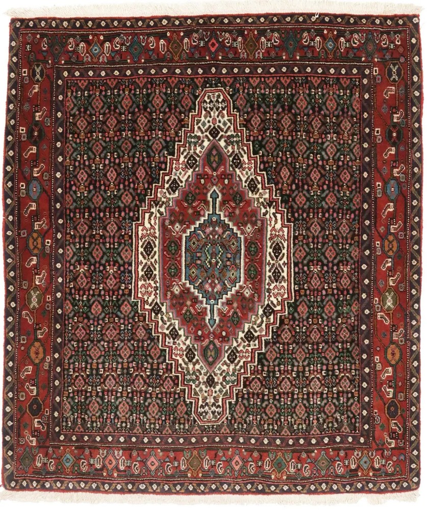 One of a Kind Floral Design Handmade 4X5 Bidjar Oriental Rug Plush Decor Carpet
