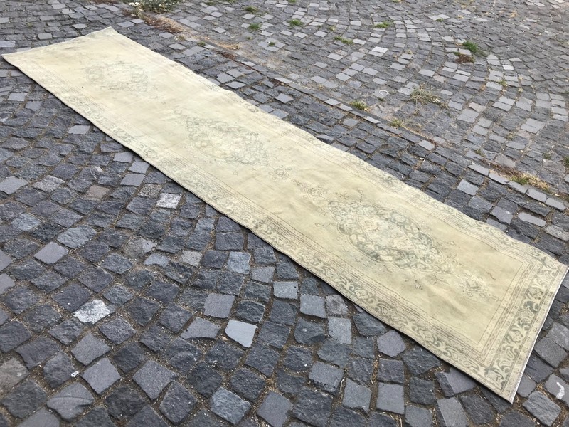 Turkish Vintage Rug Handmade Wool Rug Bohemian Runner Rug Home Rug 2,7 x 11, ft gallery