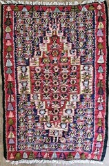 Vintage Tribal Kilim Hand Knotted Intricate Colorful Wool Small Rug 28×41″
