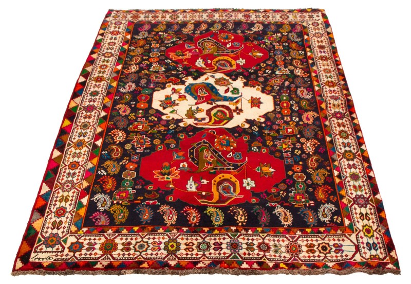 Vintage 6'1" x 9'5" Traditional Hand Knotted Vegetable Dye Wool Area Rug gallery