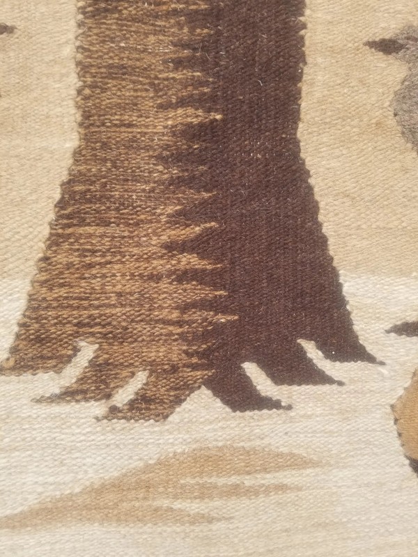 Fine Vintage Traditional Handmade Egyptian Tree of Life Wool Kilim 4.3x2.7 ft gallery