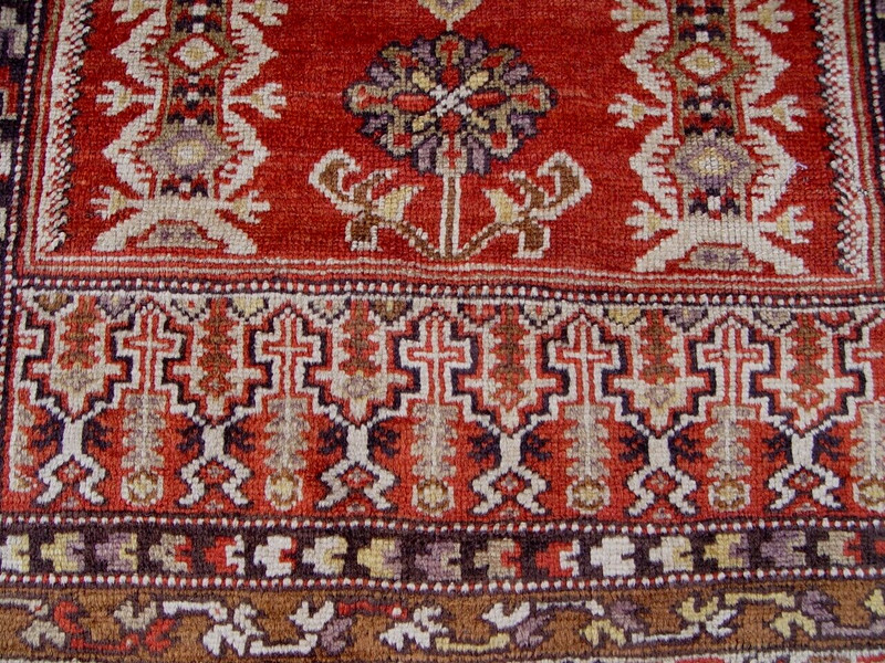 ANTIQUE TURKISH PRAYER KAISARIEH HAND-KNOTTED WOOL ORIENTAL RUG 4' x 6'4" gallery