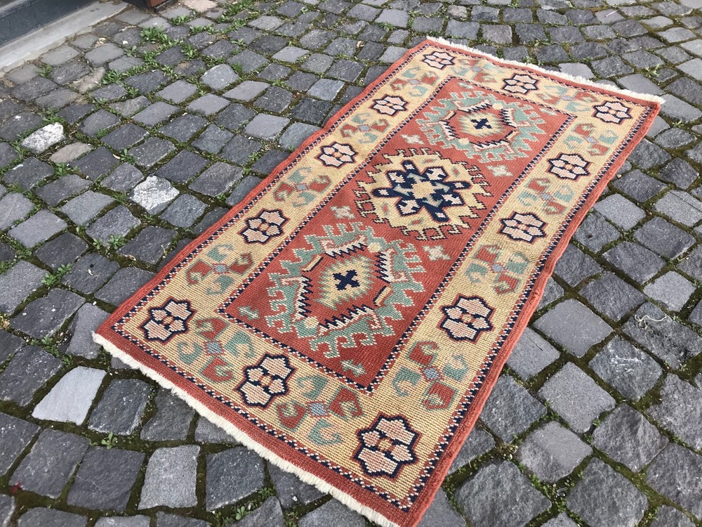 Turkish Antique rug Bohemian Area rug Oushak rug Vintage Rug Handmade Wool rug