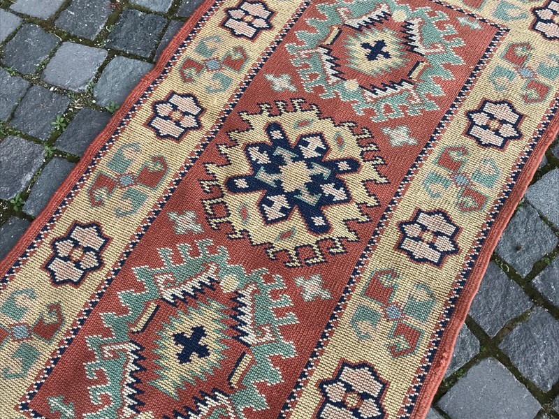 Turkish Antique rug Bohemian Area rug Oushak rug Vintage Rug Handmade Wool rug gallery