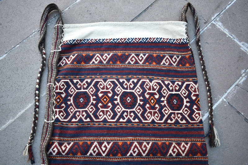 Antique Turkish Rug 29'' x 49'' Collectors Item Sumak Bergama Camel Bag Wall Rug gallery