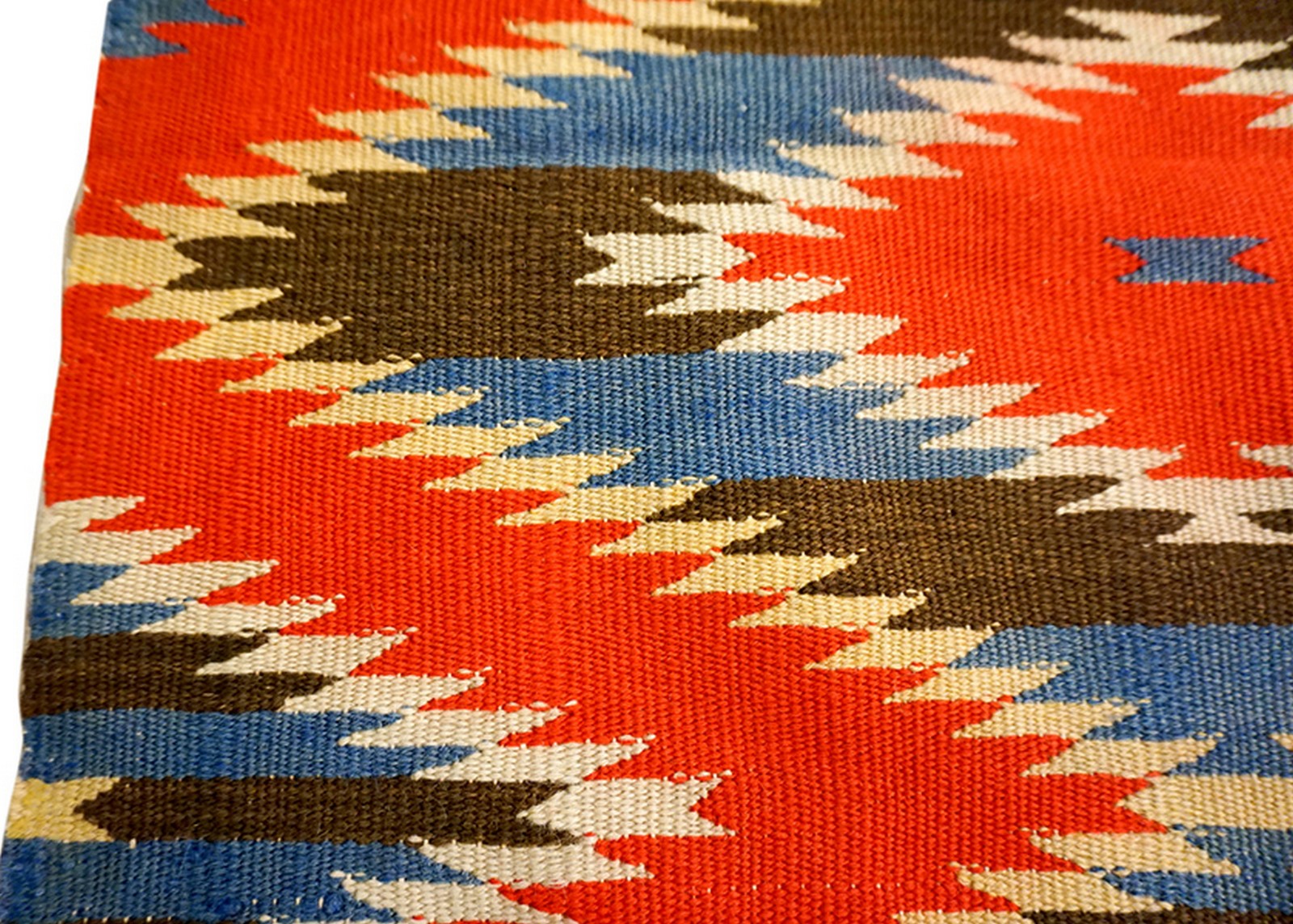 3'x4' Antique Rustic Red Color Allover Geometric Native American Navajo Flat gallery