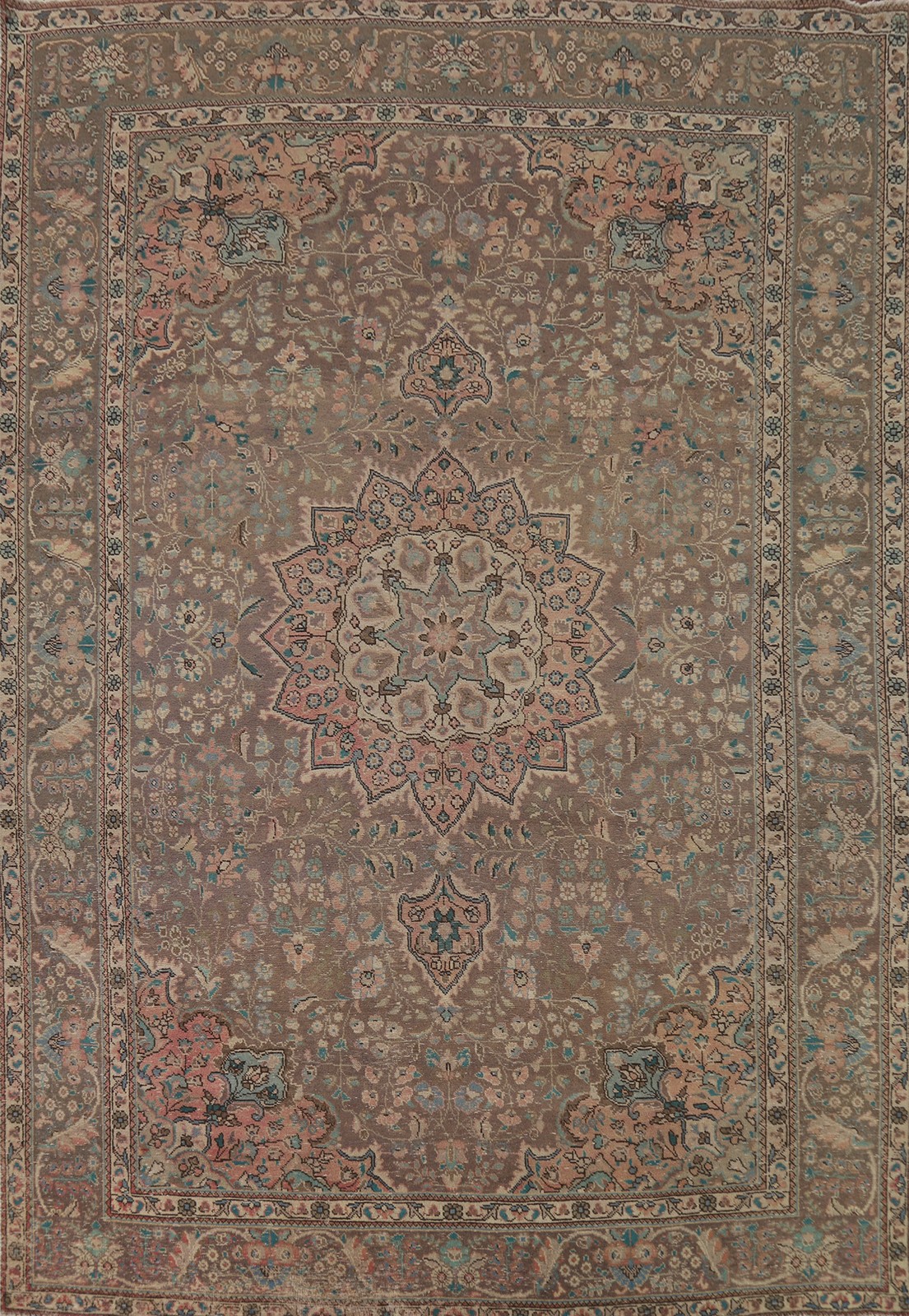 Brown Medallion Area Rug 8x11 Handmade Wool Traditional Vintage for Living Room gallery
