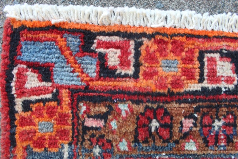 Vintage Worn Hand Made Traditional Oriental Wool Red Large Rug 192x115cm gallery